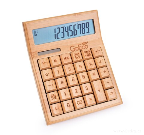 Multifunkn bambusov kalkulaka s velkm displejem 12 slic - zobrazit detaily