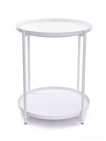 Kulat kovov stolek, dvoupatrov, v 52 cm, bl   <br>1490 K/1 ks